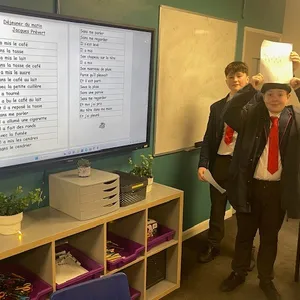 🇫🇷 In Modern Foreign Languages pupils in Year 8 celebrated French poetry by acting out a poem called ‘Déjeuner du Matin’ by Jacques Prévert.💬 It was a fun and creative way to develop their language skills and one they enjoyed!#RedHouseSchool #ModernForeignLanguages #FrenchPoetry #DejeunerDuMatin #Acting #SeniorSchool #IndependentSchoolNorthEast #NortonVillage #AnEducationEnjoyed